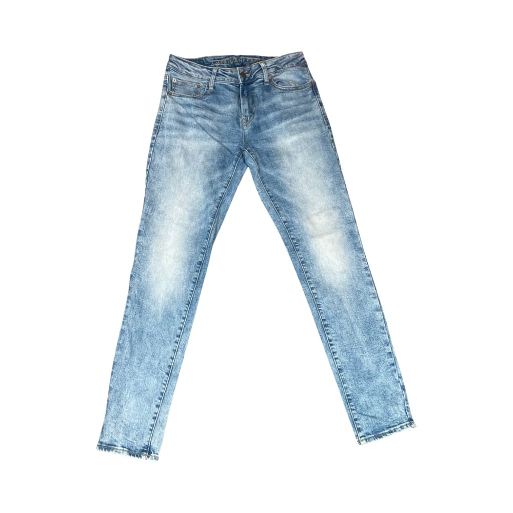 American Eagle Flex Mens Skinny Jeans Size 30x32 Actual 30x31 Light Blue Wash